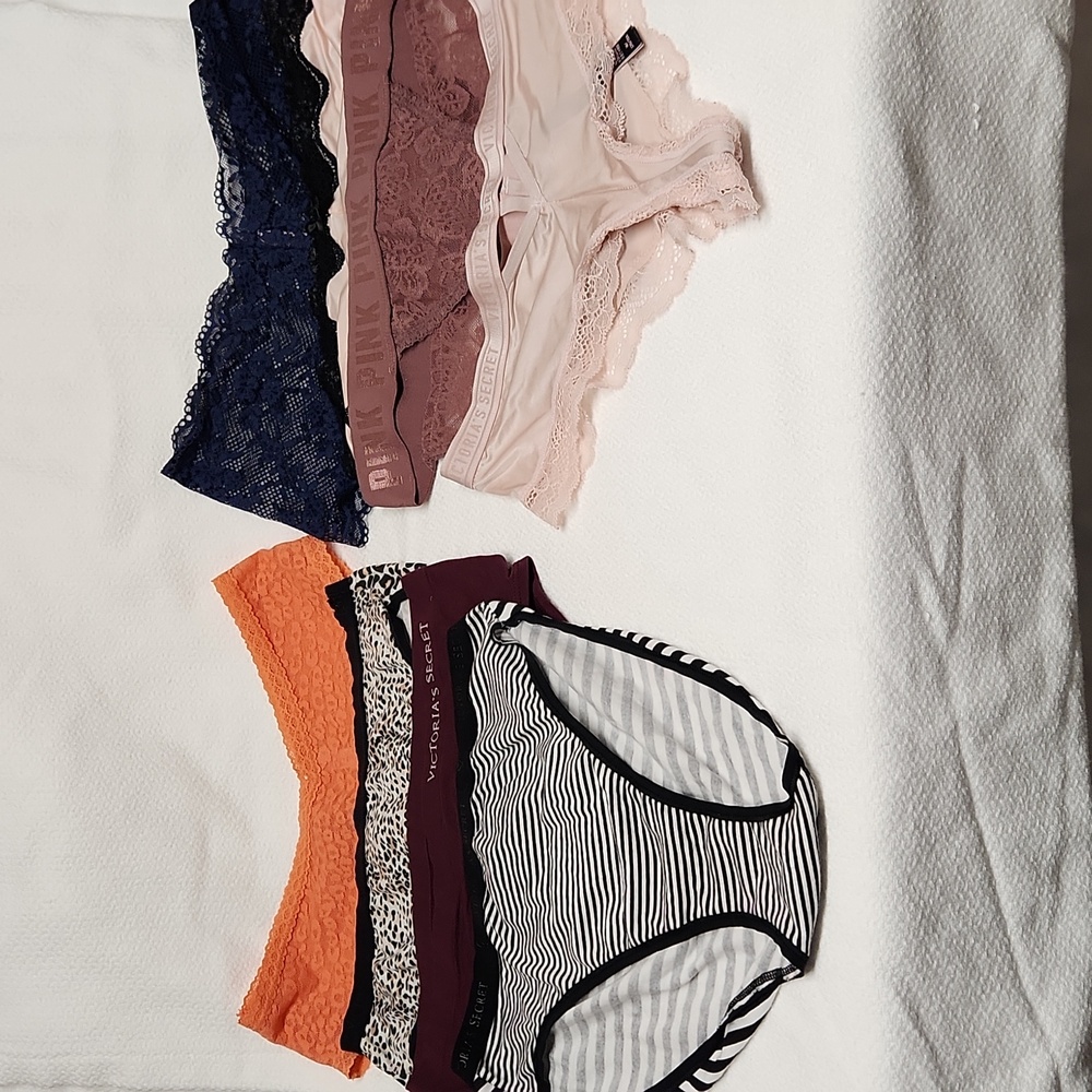 Lot of 8 Victoria's Secret/Pink sz M Cheeky, Hiphugger